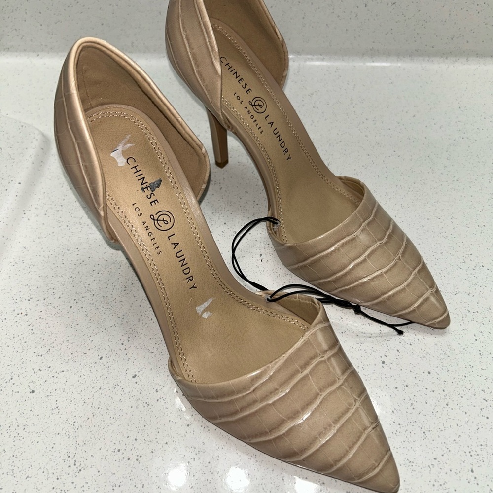 Chinese Laundry Nude Croc-Pattern Heels